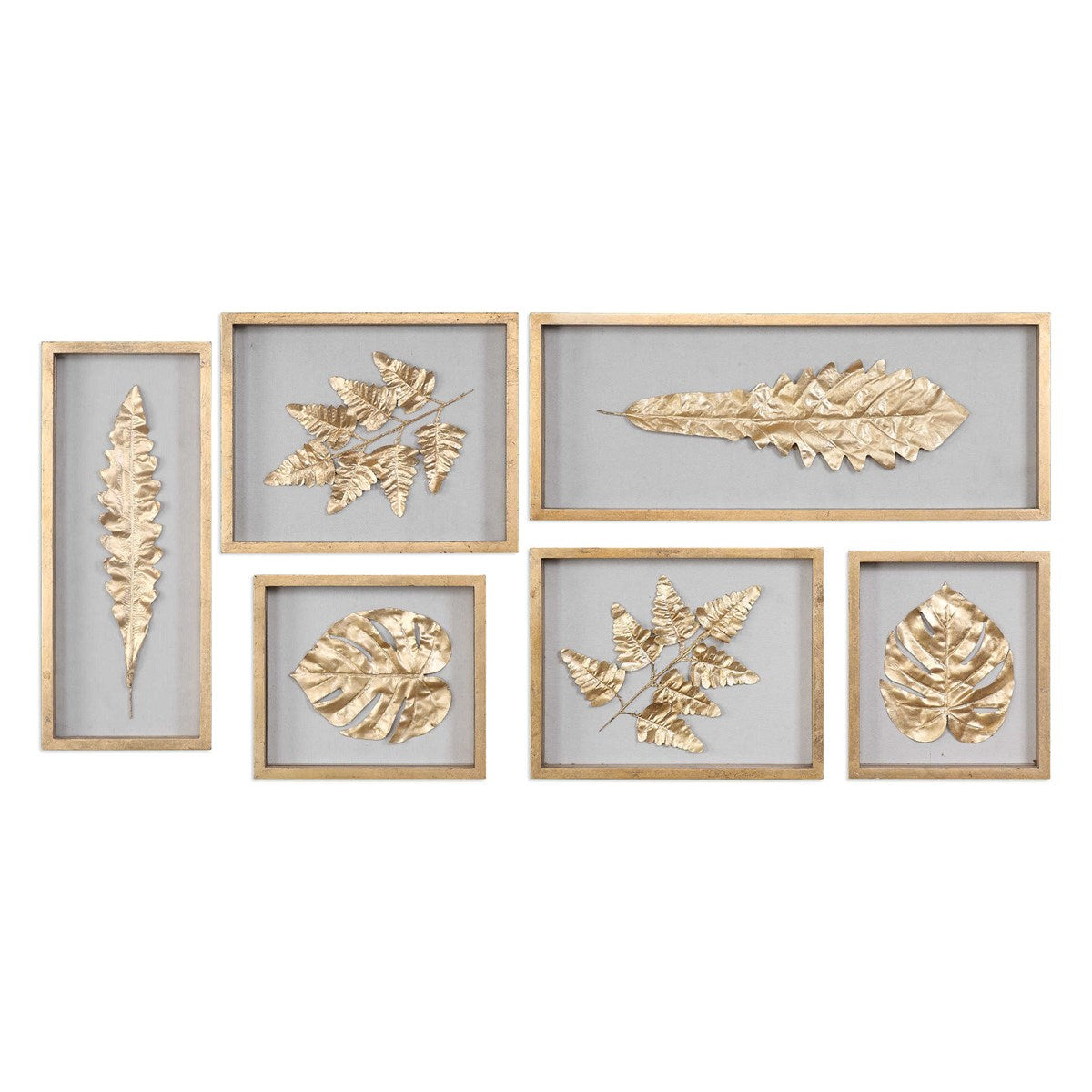 Golden Leaves Shadow Box, S/6