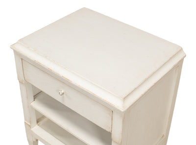 Sarreid Landry Side Table, Antique White